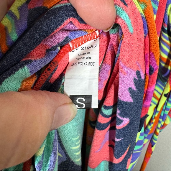 Maaji Flowering Crystal Maxi Dress Pink Bright Tropical Hibiscus Vacation Small - Picture 10 of 11